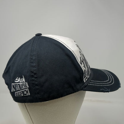 Morpho 5 Panel Black Hat One Size Surf Costa Rica Graphic Snapback Cotton