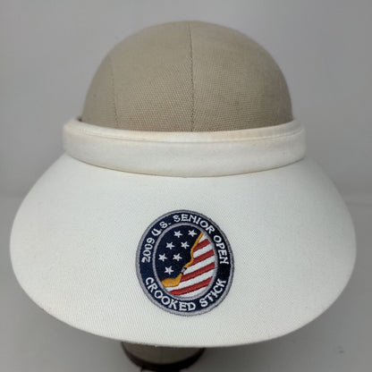 USGA Men's Sun Visor Hat Cap White Embroidered 2009 Senior Open Crooked Stick