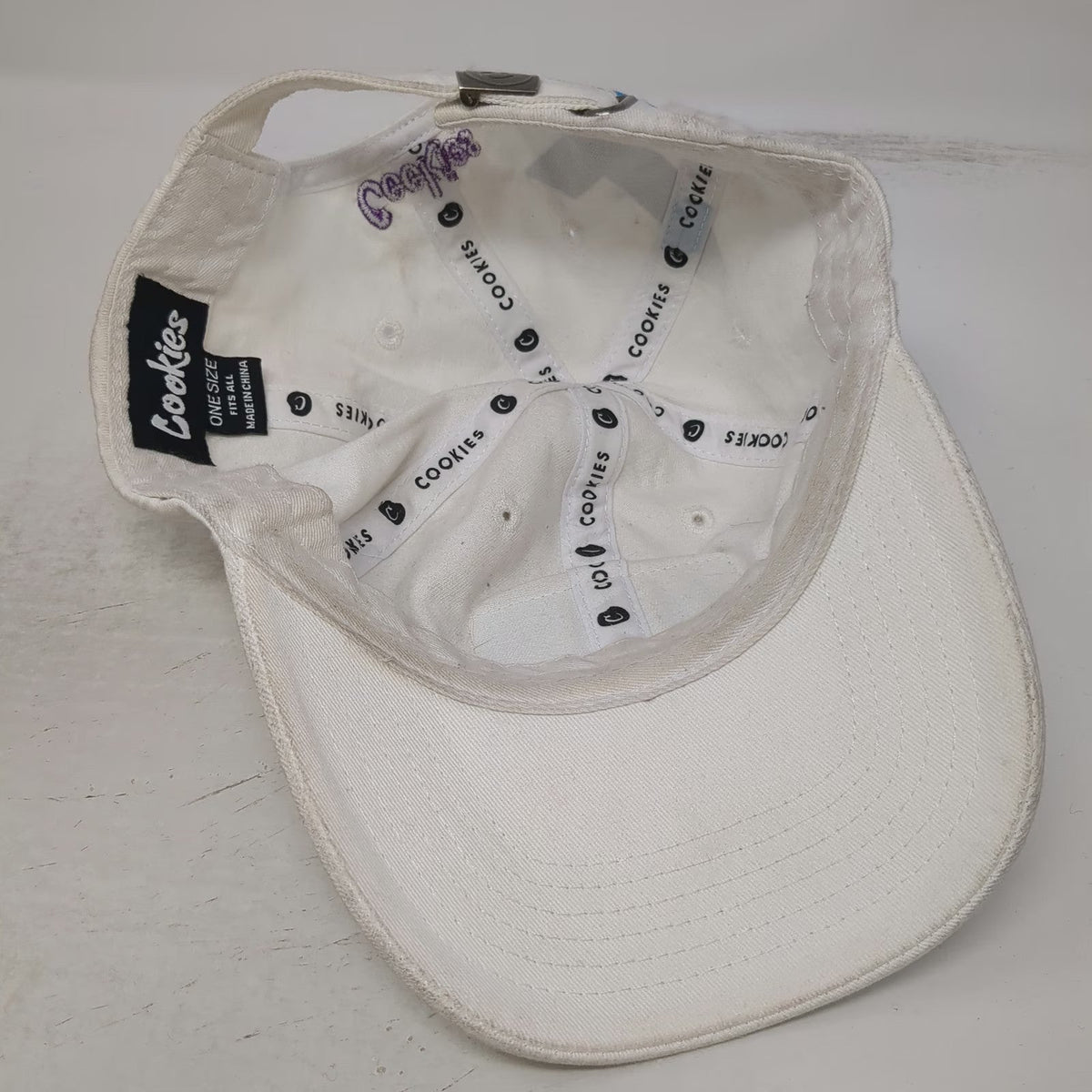 Cookies Baseball Cap White One Size Slideback Cotton Worldwide Bird Logo Hat