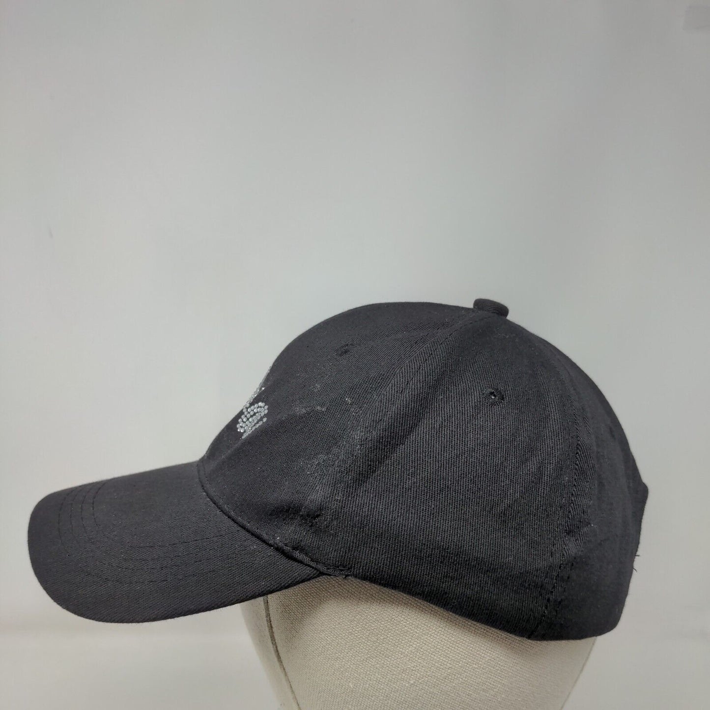 Libra Bling Slideback Hat Black One Size Adjustable Rhinestone 6 Panel