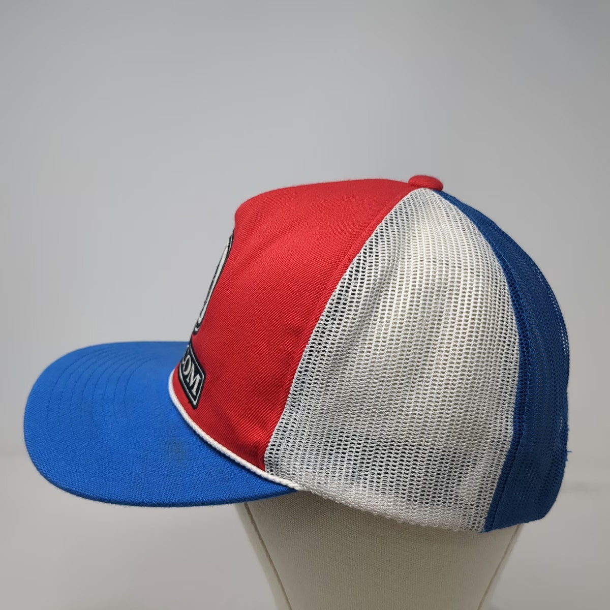 Volcom Trucker Hat Red White Blue One Size Mesh Snapback Logo Patch Skate Surf