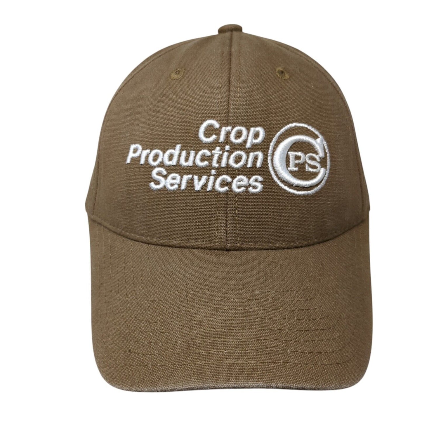 Crop Production Services Strapback Hat Brown OSFA Adjustable Embroidered