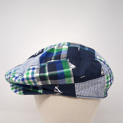 Gymboree Beret Hat Multicolor Large Sailboat Plaid Lightweight Cotton