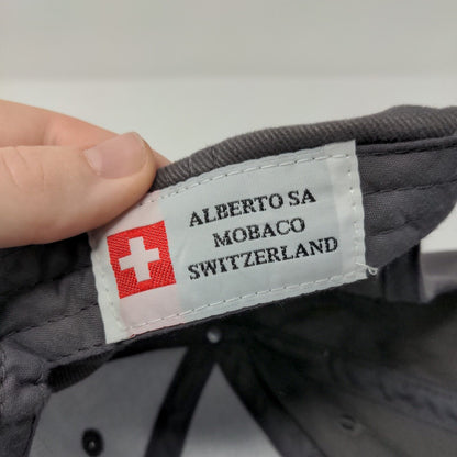 Switzerland Slideback Hat Black Gray OSFA Adjustable Embroidered 6 Panel