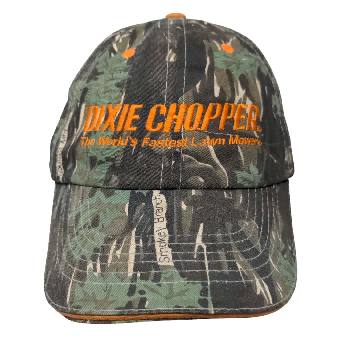 Hit Wear Men's Strapback Camo Hat Green OSFA Embroidered Dixie Chopper Logo