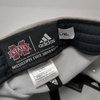 Adidas Mississippi State Bulldogs NCAA Cap Gray Red XL Hat Stretch Fit Patterned