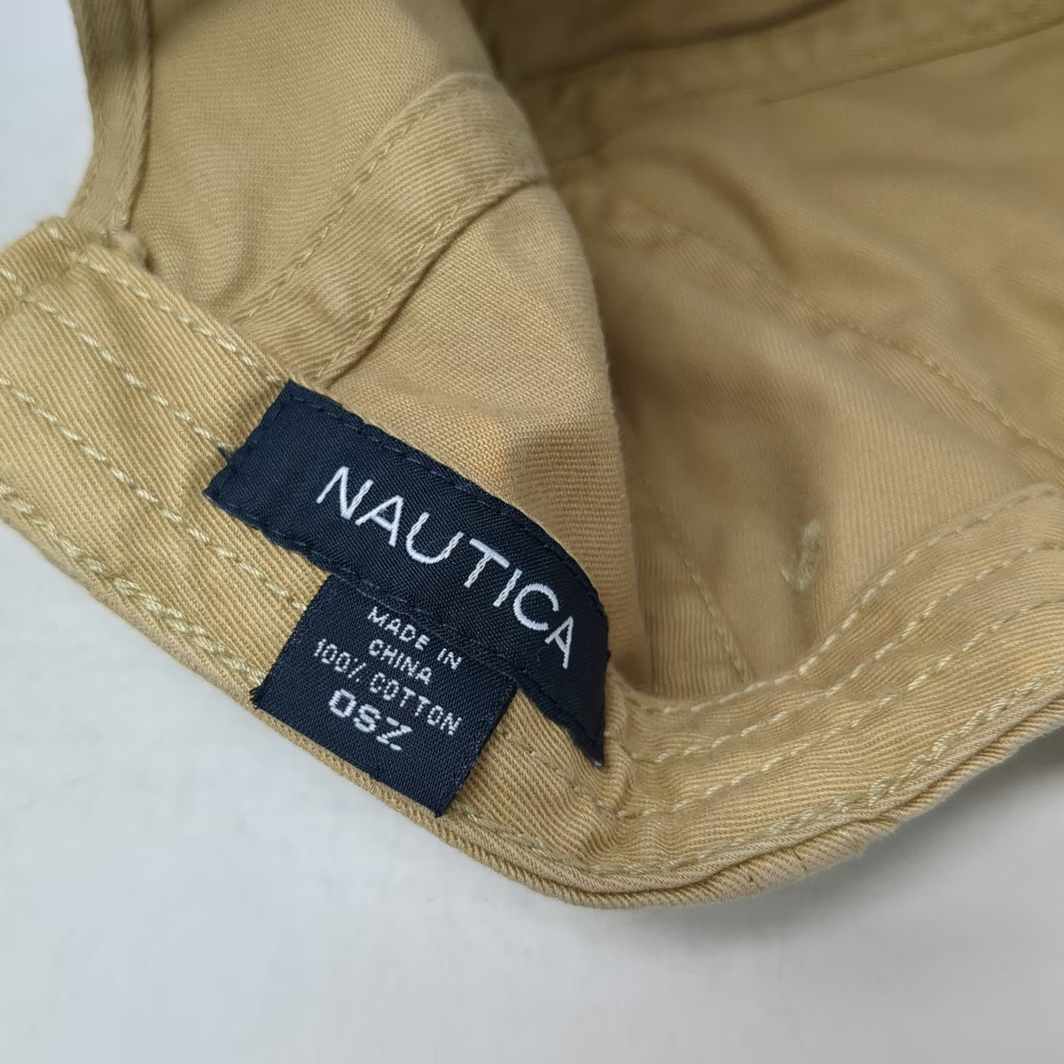 Nautica Baseball Cap Beige One Size Slideback Embroidered Cotton Logo Hat