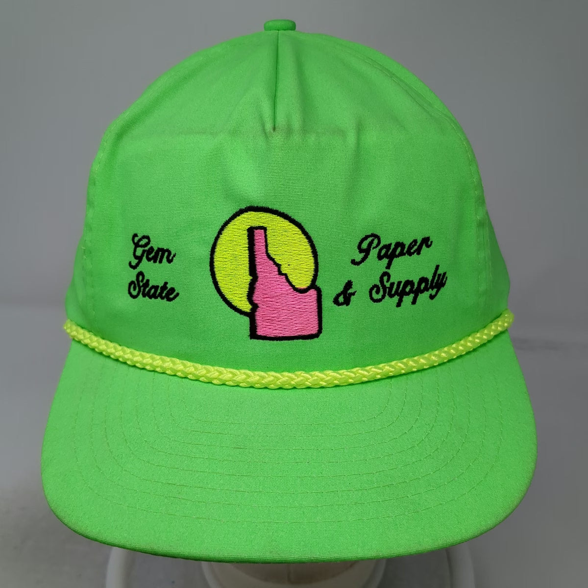NissinTrucker Green One Size Idaho Gem State Paper & Supply Rope Slideback Hat