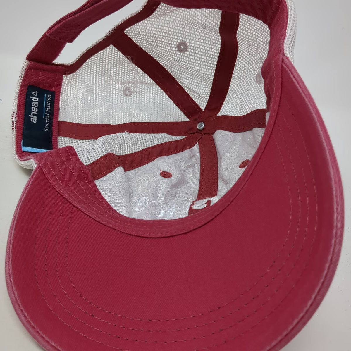 ahead Baseball Cap Red One Size First Tee Raritan Valley Mesh Strapback hat