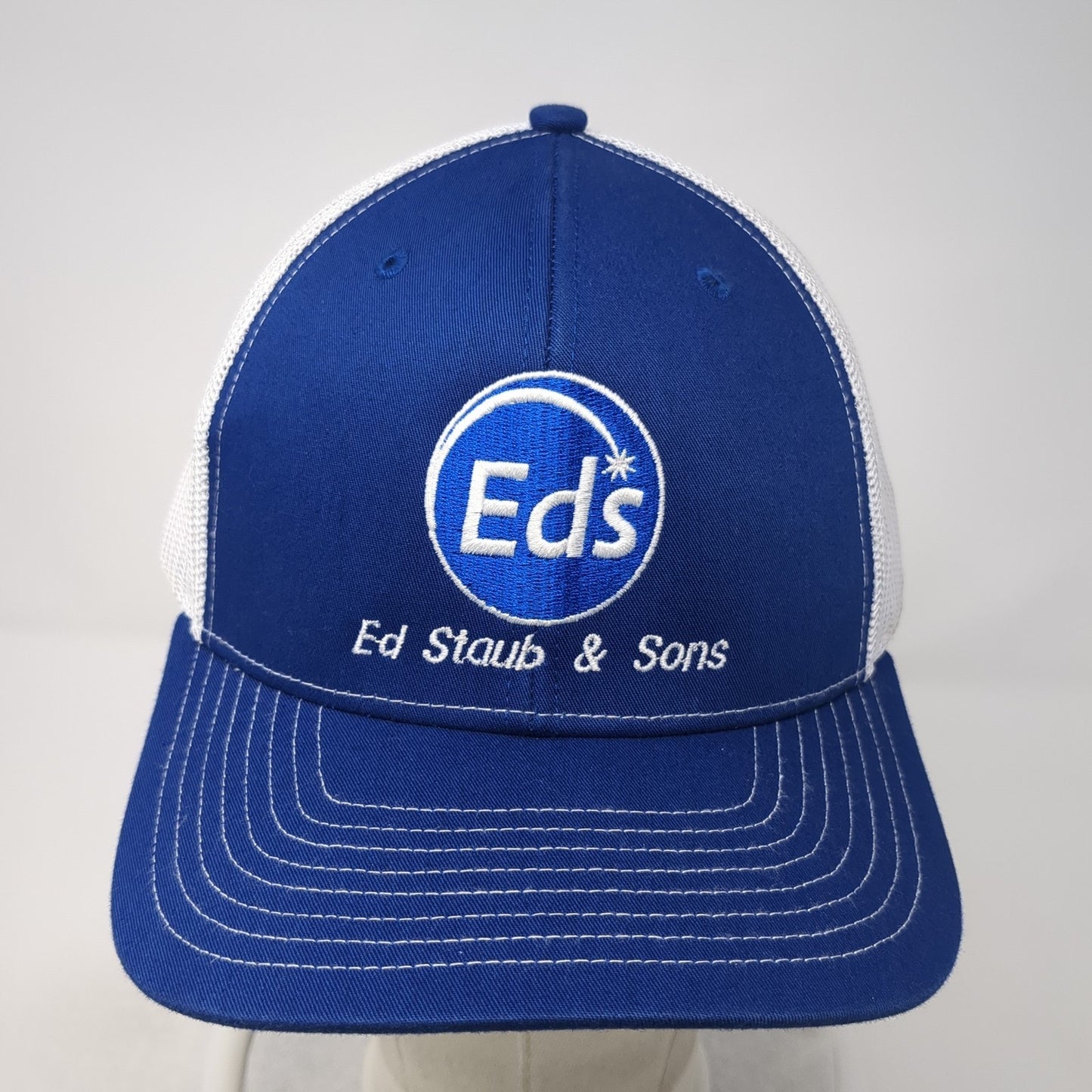 Eds Staub & Sons Trucker Hat Blue OS Adjustable Embroidered Mesh Back Richardson