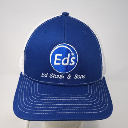 Eds Staub & Sons Trucker Hat Blue OS Adjustable Embroidered Mesh Back Richardson