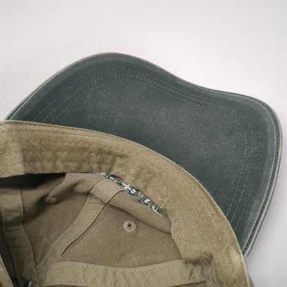Falcon Baseball Cap Beige Green One Size Leather Strapback Eptam Logo Hat