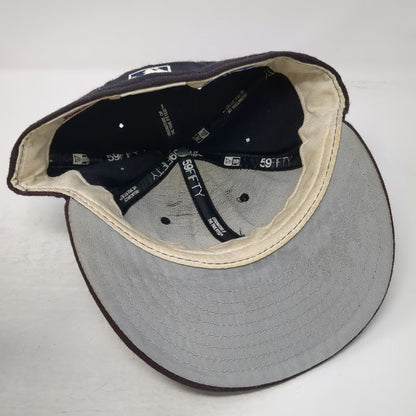 Detroit Tigers MLB New Era Blue Baseball Cap Hat Size 7 1/8 Wool Fitted 59FIFTY