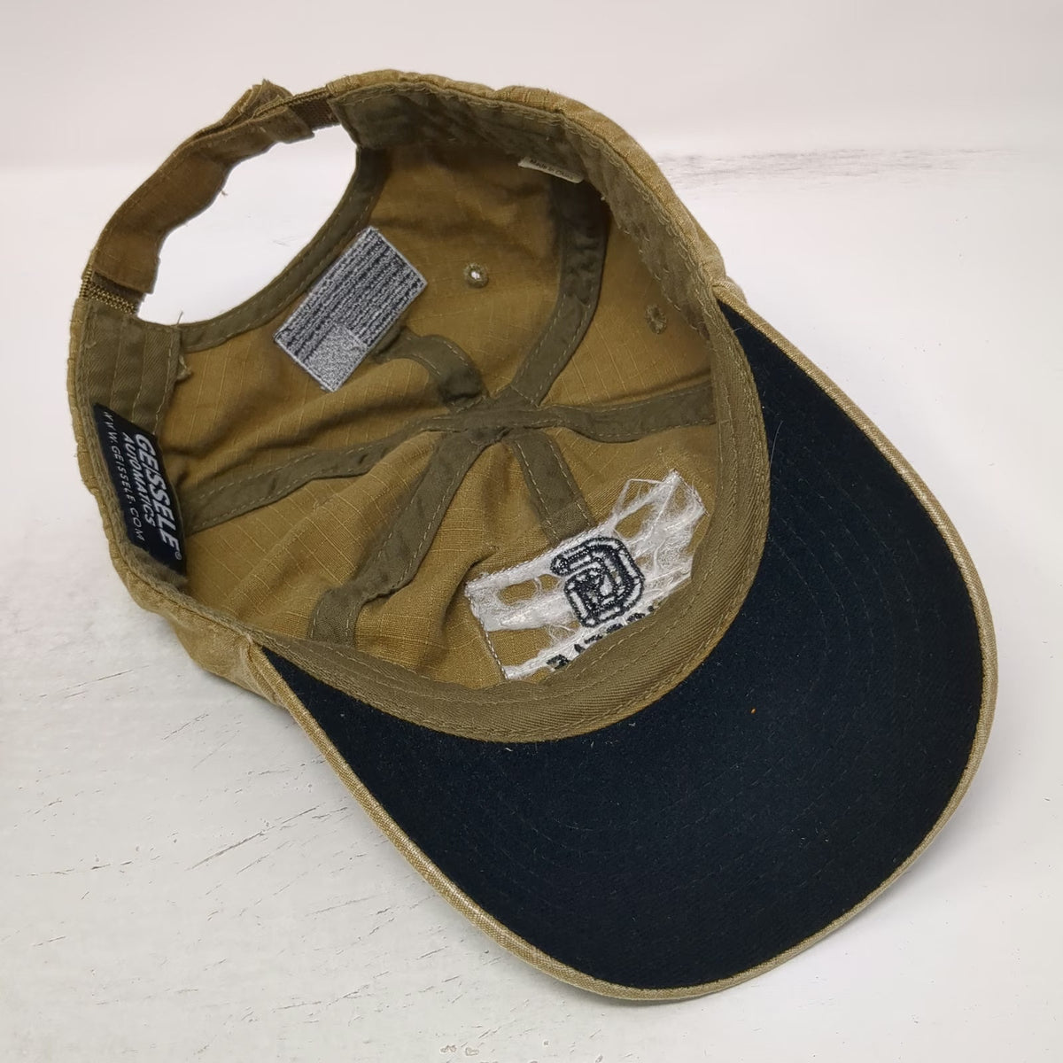Geissele Baseball Cap Brown One Size Strapback American Flag Tactical Patch Hat