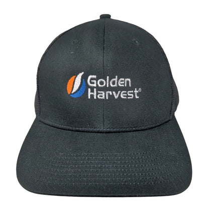 Golden Harvest Adult Snapback Trucker Hat Black One Size Mesh Back Outdoor Cap