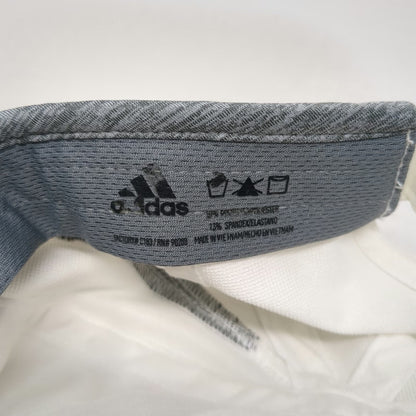 Adidas Baseball Cap White One Size Climalite Performance Gray Panels Strap Hat