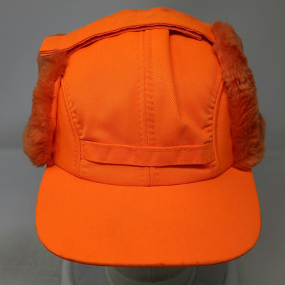 Outdoor Cap Trapper Cap Orange One Size Hat Faux Fur Ear Flaps Hunting Green