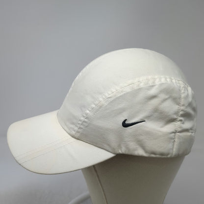 Nike Baseball Cap White One Size Golf Swoosh Hat Elastic Back Cotton Blend