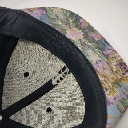 Lira Snapback Black One Size Floral Brim Diamond Patch Graphic Adjustable Hat
