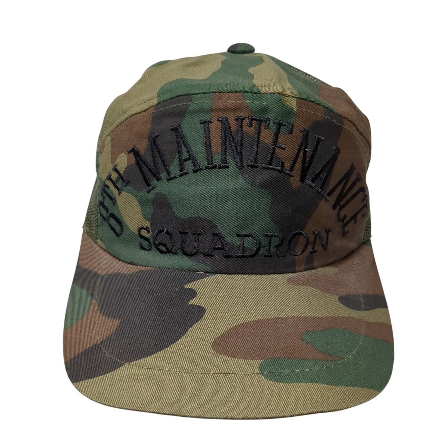 8th Maintenance Squadron Snapback Trucker Hat Camouflage OS Adjustable Mesh Back