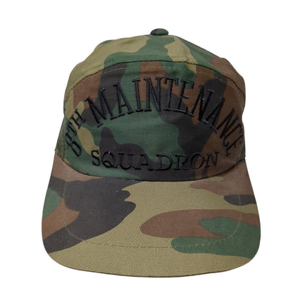 8th Maintenance Squadron Snapback Trucker Hat Camouflage OS Adjustable Mesh Back