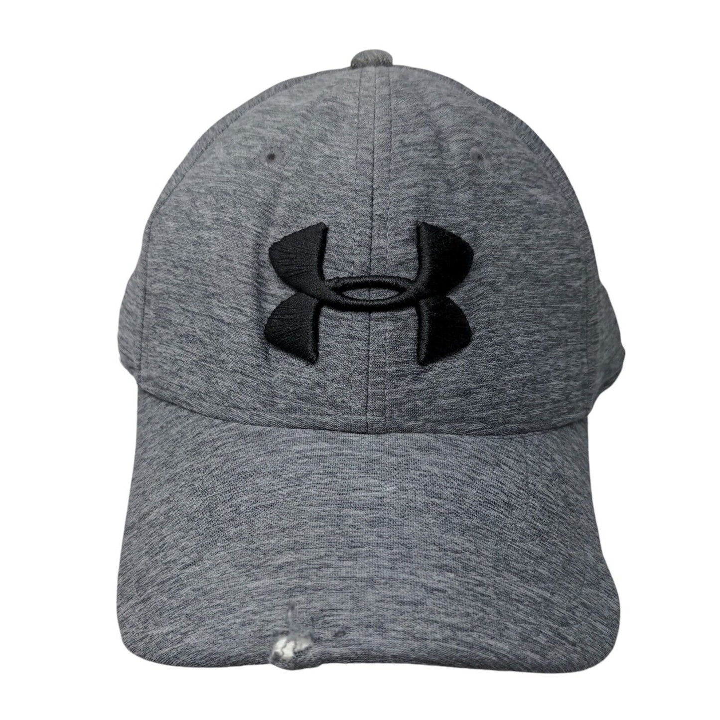 Under Armour Fitted Hat Gray L/XL Lightweight Embroidered Vented Holes 6 Panel