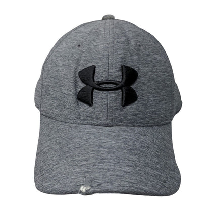Under Armour Fitted Hat Gray L/XL Lightweight Embroidered Vented Holes 6 Panel