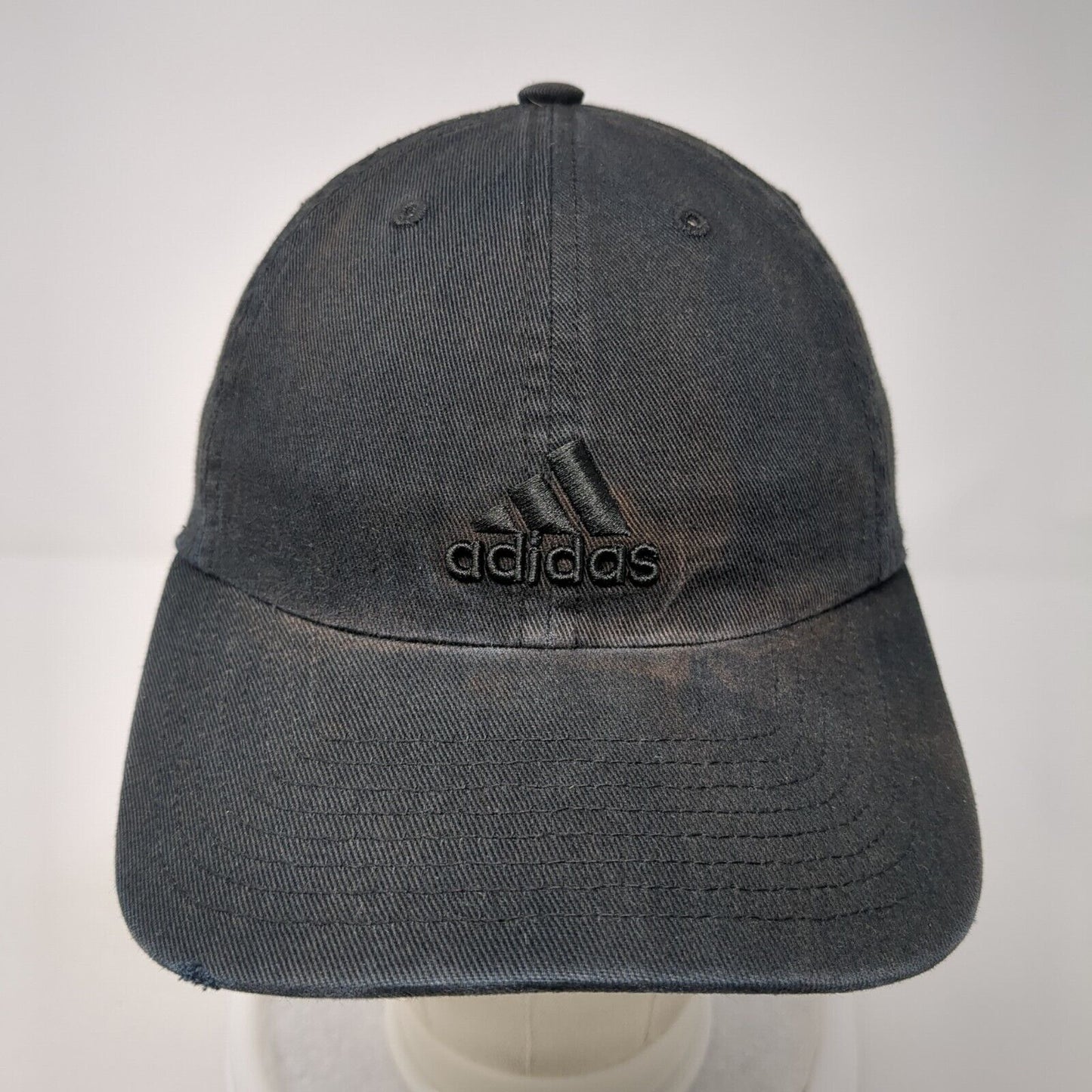 Adidas Slideback Hat Black One Size Adjustable Embroidered 3 Stripes