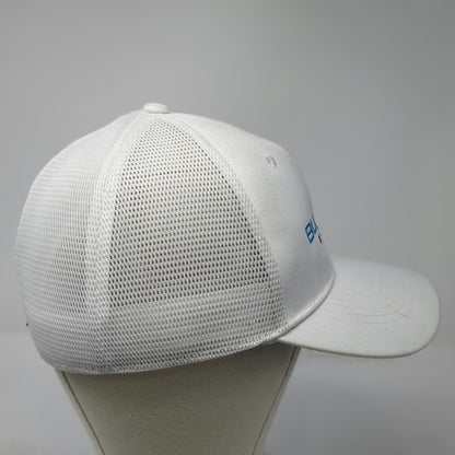 Nike Baseball Cap White L Mesh Back Stretch Fit BluShark Digital Dri-FIT Hat