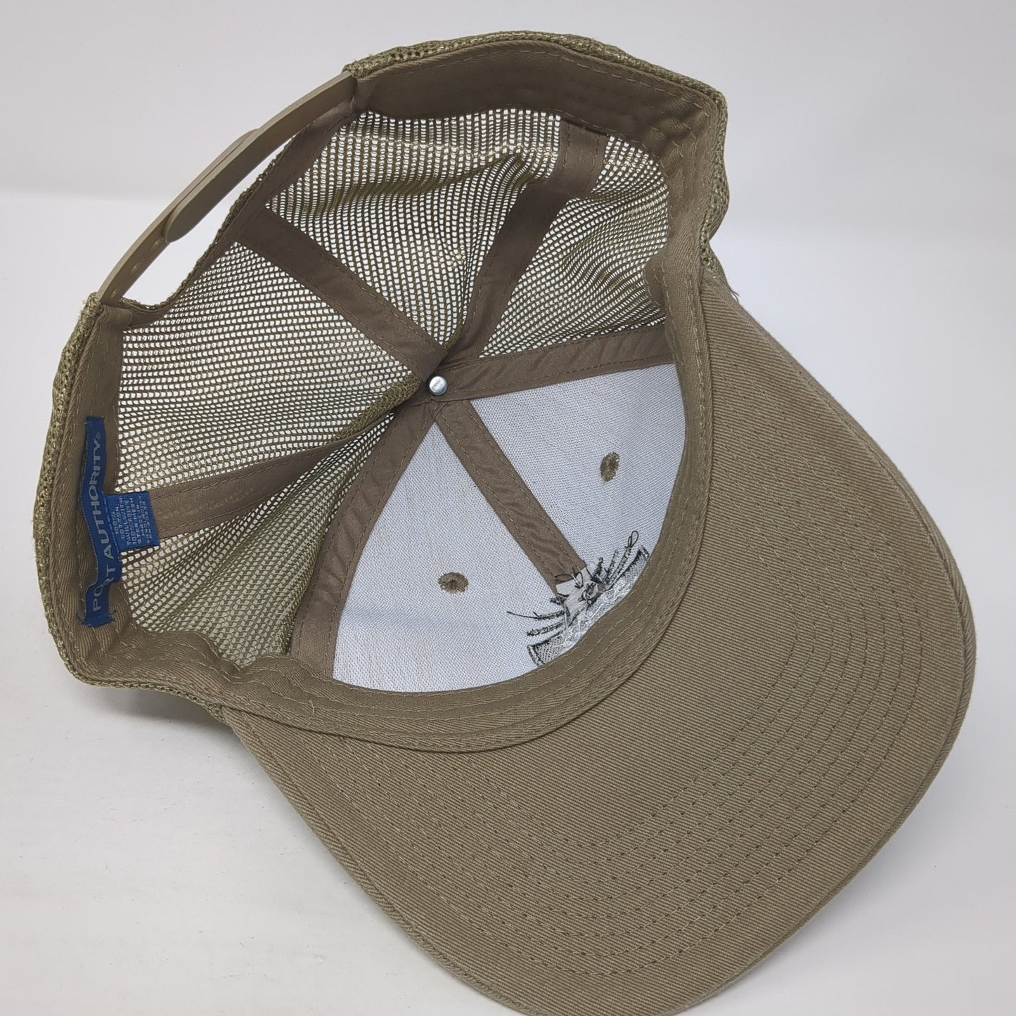 Real Faith It's All About Jesus! Trucker Hat Brown One Size Mesh Back