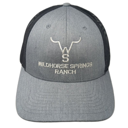 Richardson Trucker Hat Gray L Wildhorse Springs Ranch Mesh Snapback Steer Hat