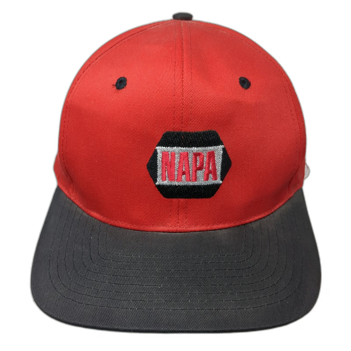 NAPA Snapback Hat Red Black One Size Green Underbrim Structured Baseball Cap