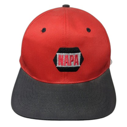 NAPA Snapback Hat Red Black One Size Green Underbrim Structured Baseball Cap