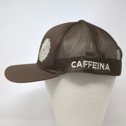 Pacific Headwear Trucker Hat Brown One Size Mandala Caffeina Snapback Mesh hat