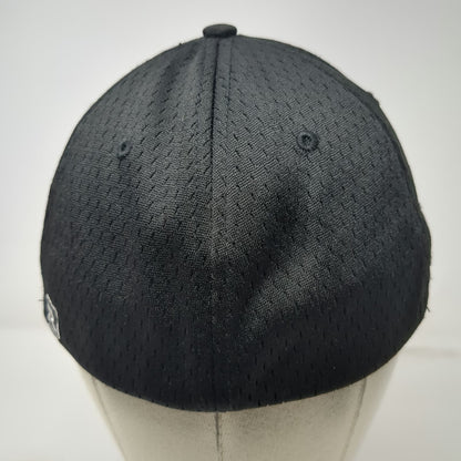 Richardson Baseball Cap Black M Hydro Con Logo Stretch Fit Hat Polyester Mesh