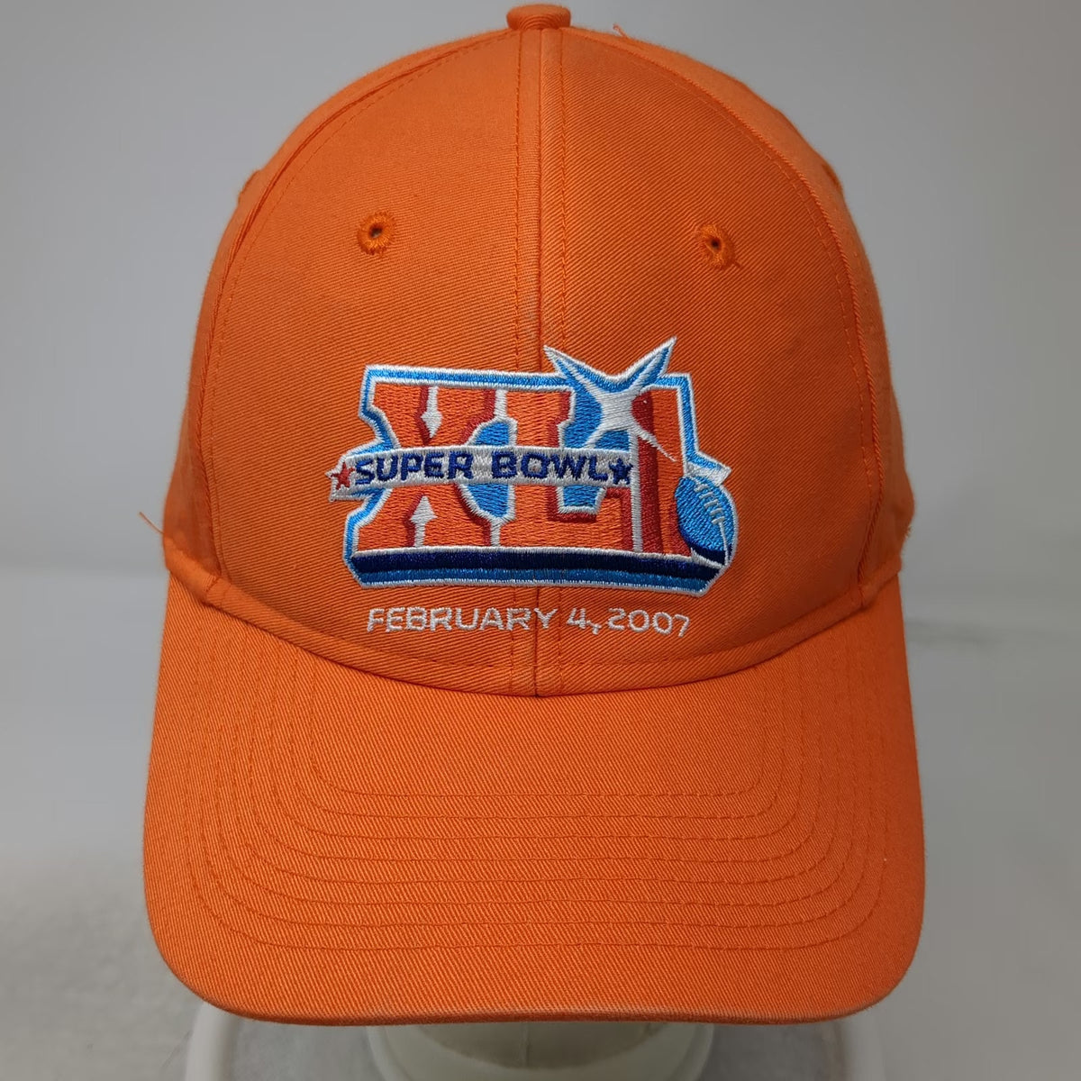 Reebok NFL Super Bowl XLI 2007 Orange One Size Baseball Cap Hat Strapback Cotton