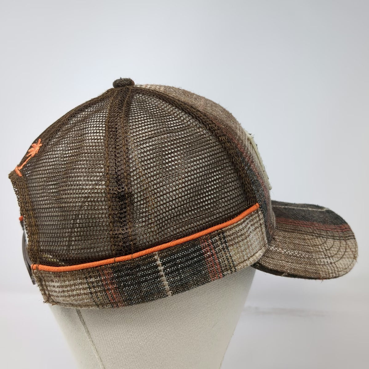 Hooters Brown Trucker Hat One Size Plaid Las Vegas Casino Hotel Snapback Hat