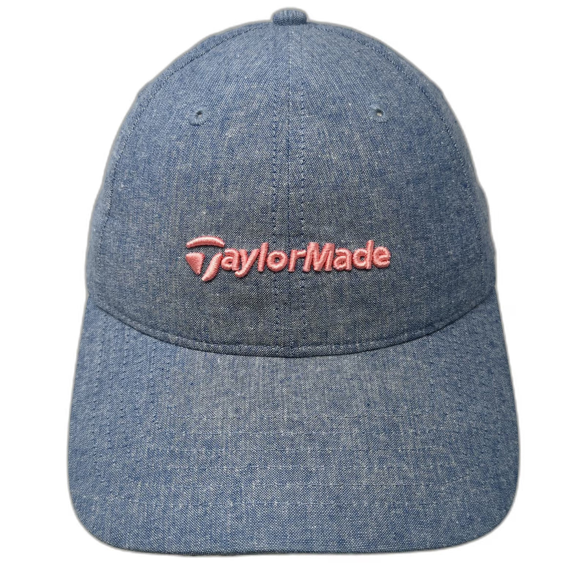 TaylorMade Baseball Cap Blue Pink One Size Cotton Chambray Logo Slideback Hat