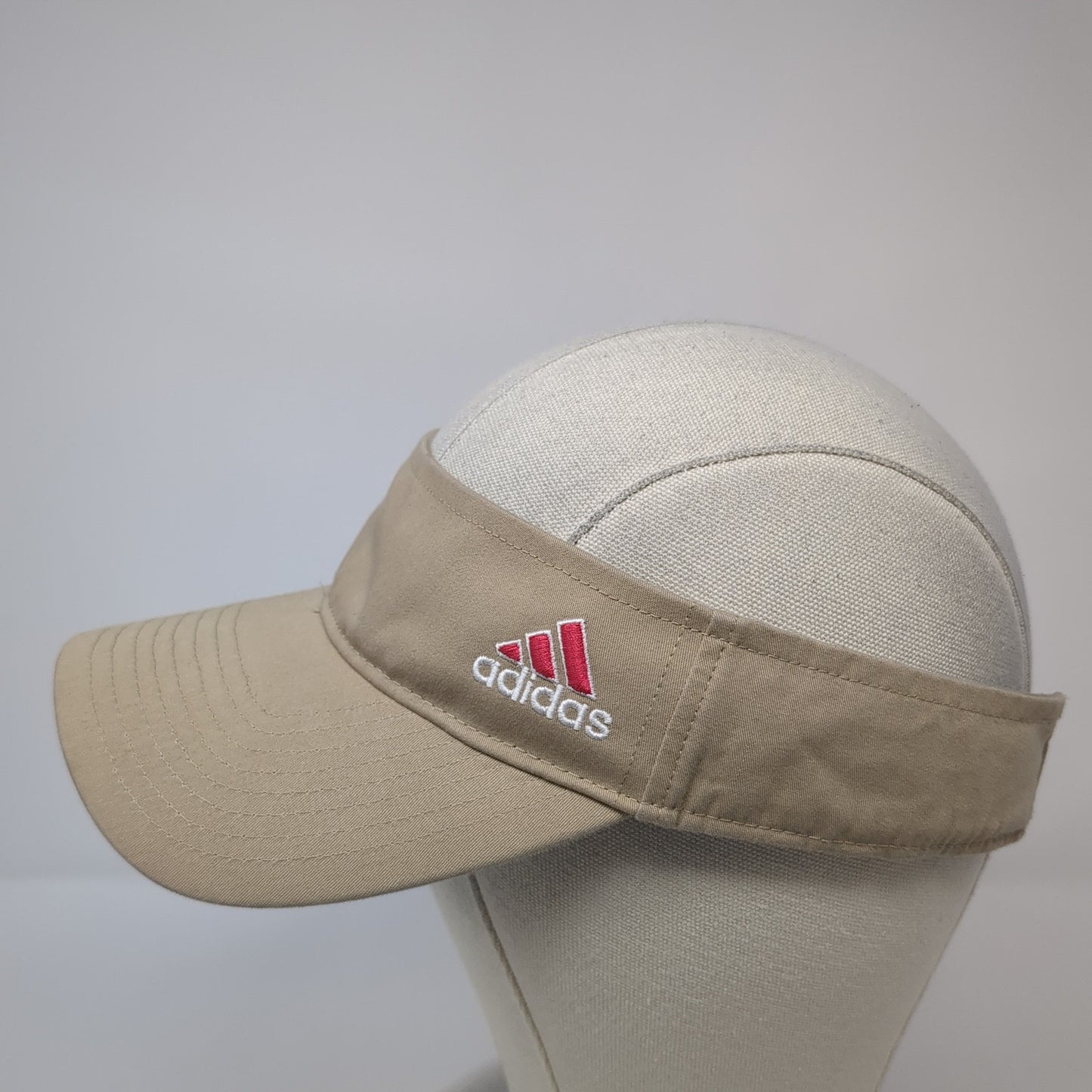 Adidas Sun Visor Hat Brown One Size Adjustable Strap Lightweight Embroidered