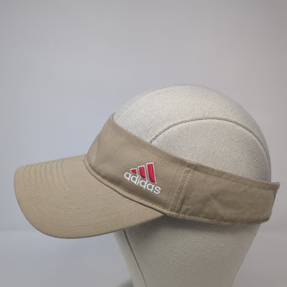 Adidas Sun Visor Hat Brown One Size Adjustable Strap Lightweight Embroidered
