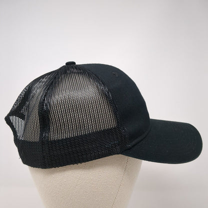 Port Authority Snapback Mesh Back Trucker Hat Black One Size Embroidered