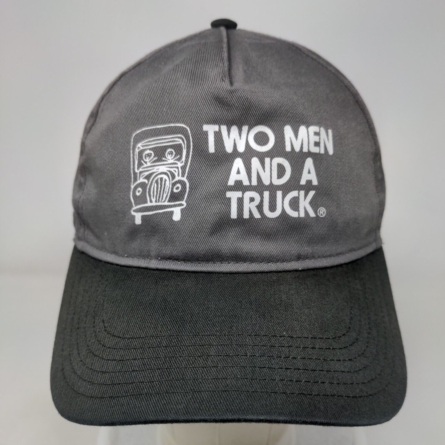 Two Men And A Truck Snapback Hat Gray OSFM Adjustable Vented Holes Otto
