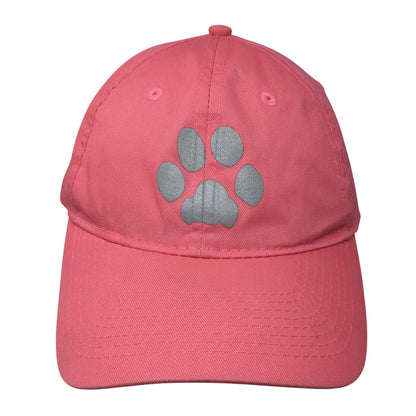 Paw Print Strapback Baseball Cap Pink One Size Adjustable 6 Panel Jen's Idea