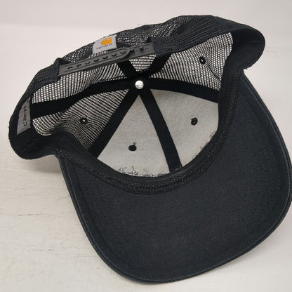 Carhartt Trucker Hat Black One Size Mesh Back Snapback Canvas Structured Logo