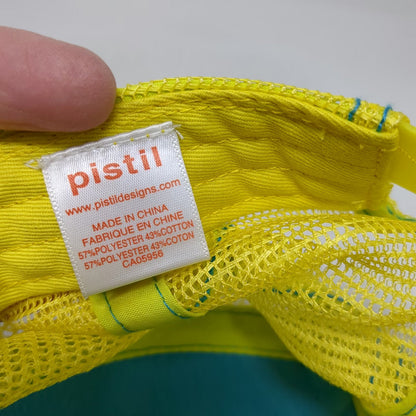 Pistil Trucker Hat Blue Yellow Orange One Size Mesh Snapback Logo Stitching
