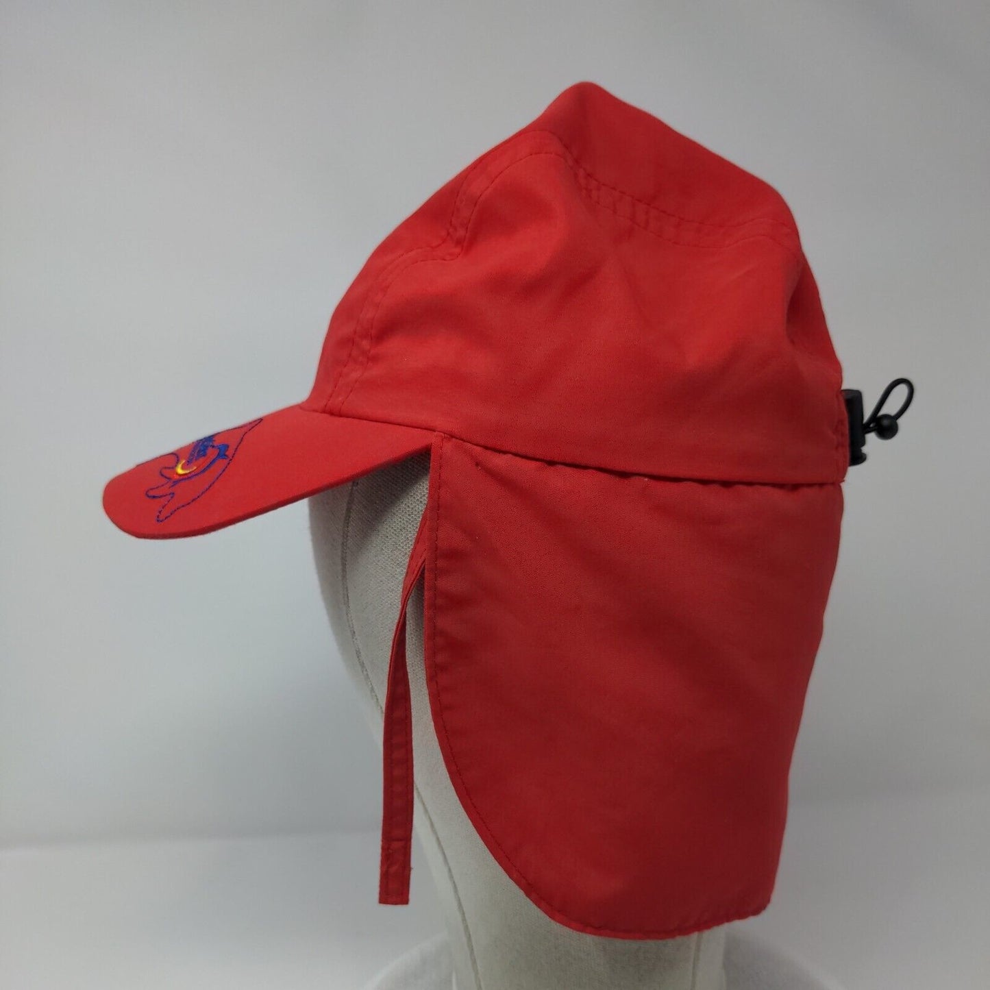 Sun-Skinz UV Protection Kids Trapper Hat Red 1-6 Years Embroidered Ear Flaps