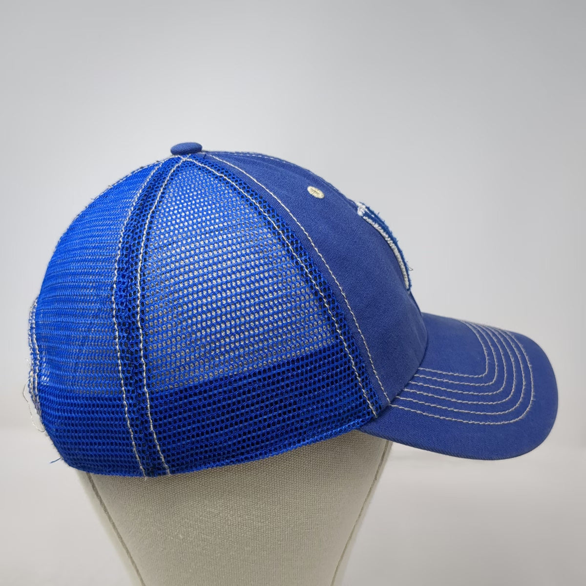 47 Kansas City Royals MLB Blue White OS Mesh Snapback Baseball Cap Hat KC Patch