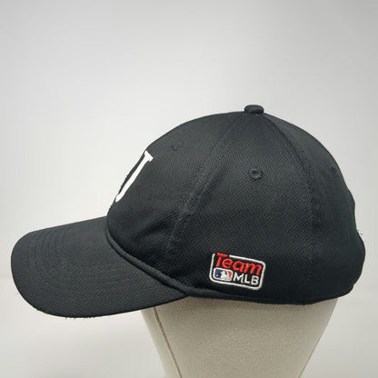 MLB OC Sports Baseball Cap Black OSFM Strapback Embroidered Letter J Hat Mesh