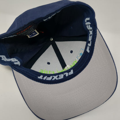 Yellow Pine Trading Co. Fitted Hat Blue Large-XL Embroidered Flexfit