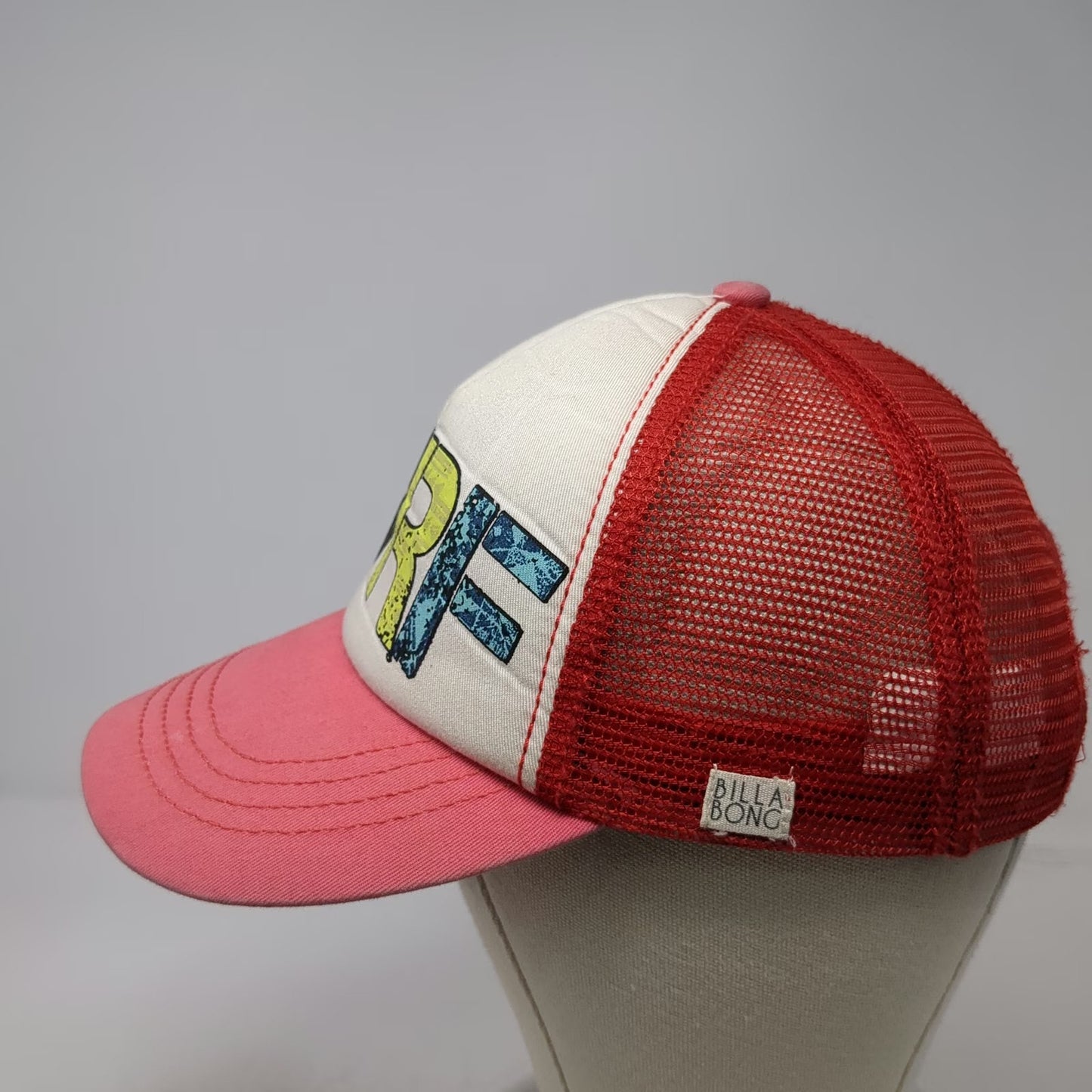 Billabong Trucker Hat Red One Size Surf Graphic Mesh Back Snapback Adjustable
